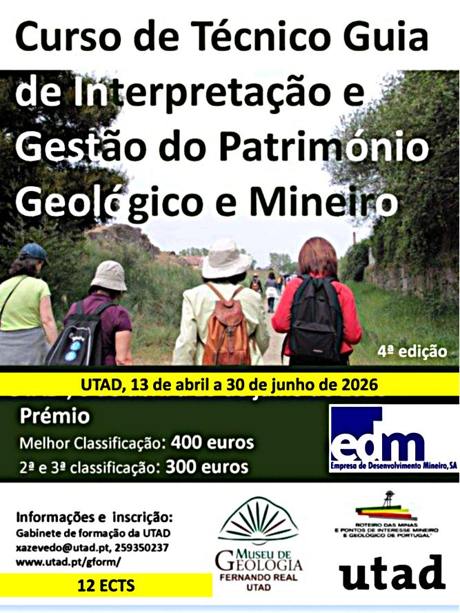 Curso de técnico guia de interpretação e gestão do património geológico e mineiro" edição de 2026